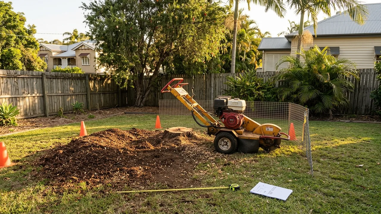 Brisbane stump grinding context shot for "How to Prepare for Your Stump Grinding Call"