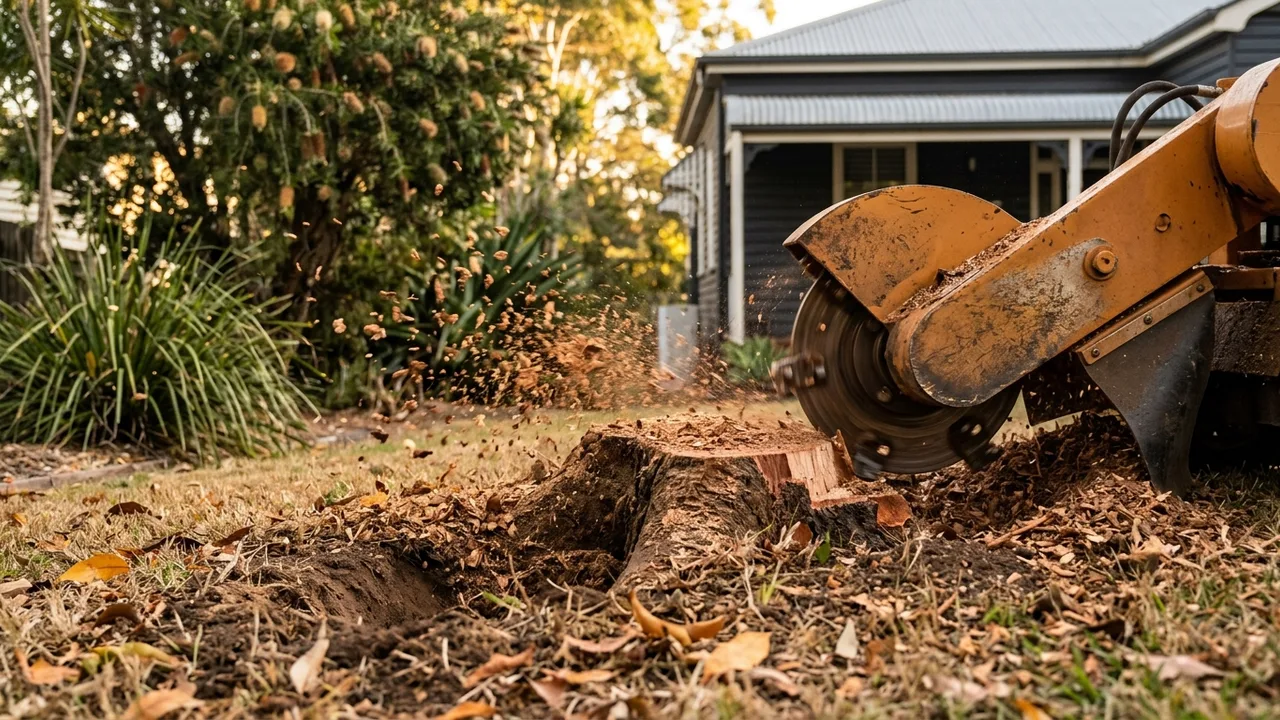 Brisbane stump grinding detail relevant to "Is There a Best Time of Year to Grind Stumps in Brisbane?"