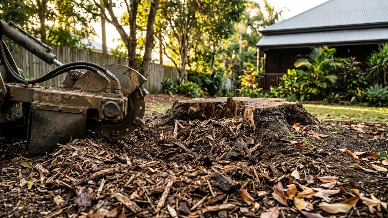 Brisbane stump grinding detail relevant to "Is There a Better Time of Year to Grind Stumps in Brisbane?"