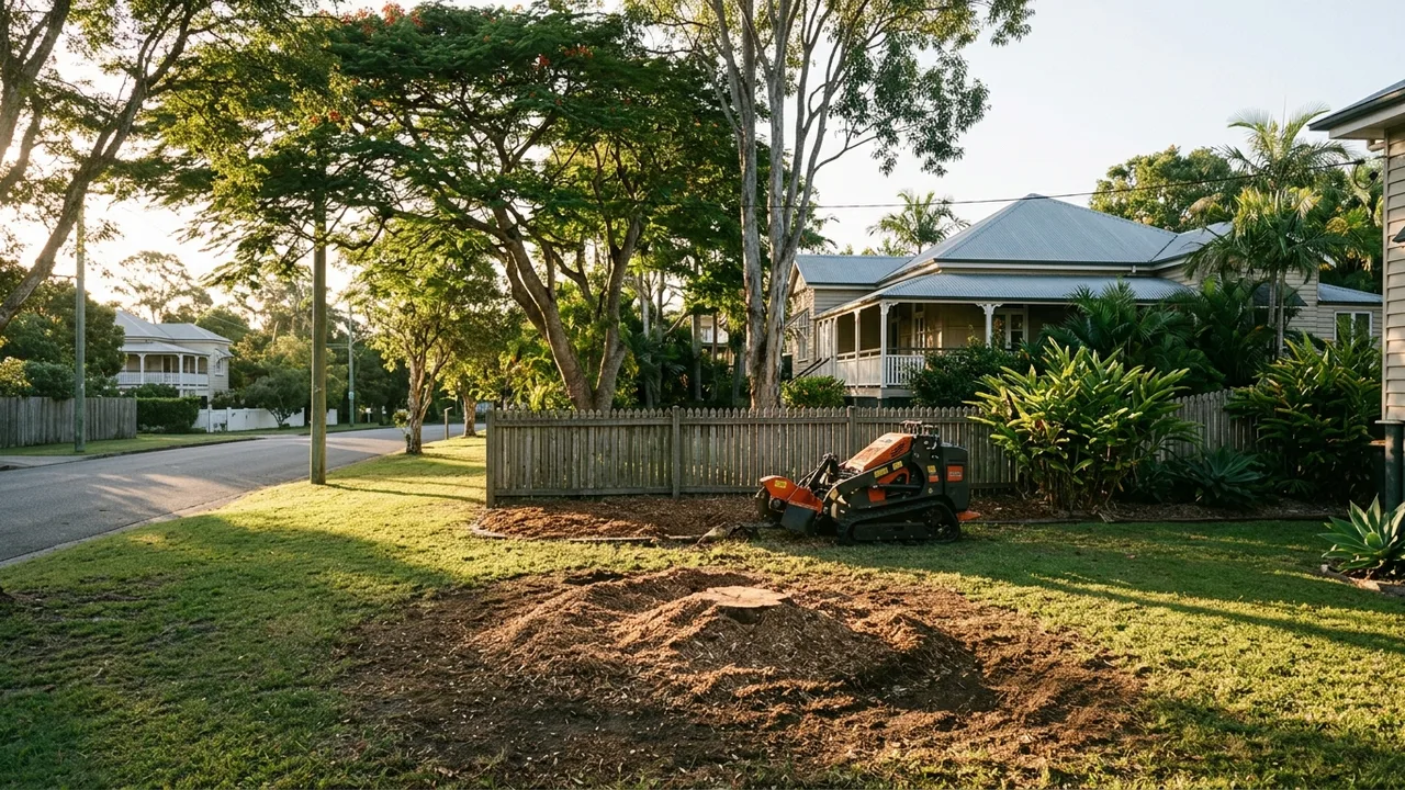 Brisbane stump grinding context shot for "Is There a Better Time of Year to Grind Stumps in Brisbane?"