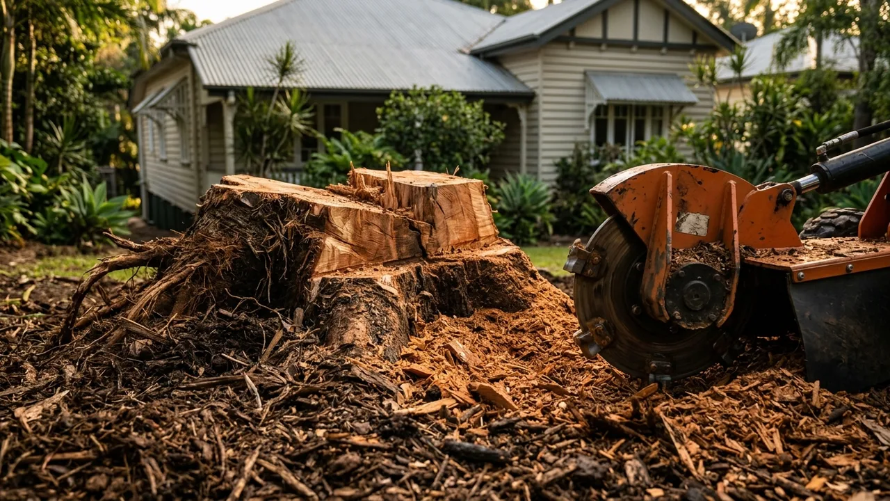 Brisbane stump grinding detail relevant to "Which Tree Species Leave the Hardest Stumps to Grind in the Chelmer Area?"