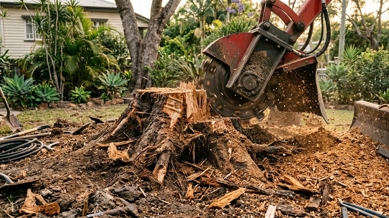 Brisbane stump grinding detail relevant to "Which Tree Species Are Hardest to Grind in Chelmer and Indooroopilly?"