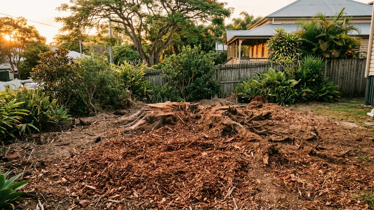 Brisbane stump grinding context shot for "Which Tree Species Are Hardest to Grind in Chelmer and Indooroopilly?"