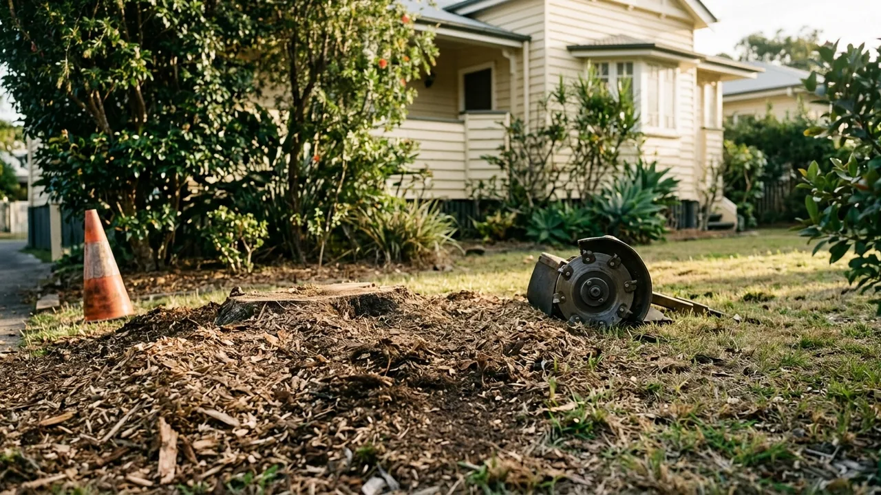 Brisbane stump grinding detail relevant to "Do You Need Council Approval to Remove and Grind a Stump in Brisbane?"
