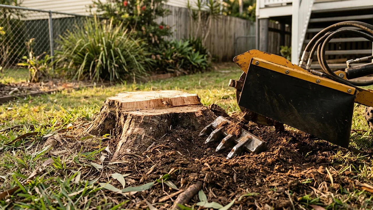 Brisbane stump grinding detail relevant to "How Long After Tree Removal Should You Grind the Stump?"