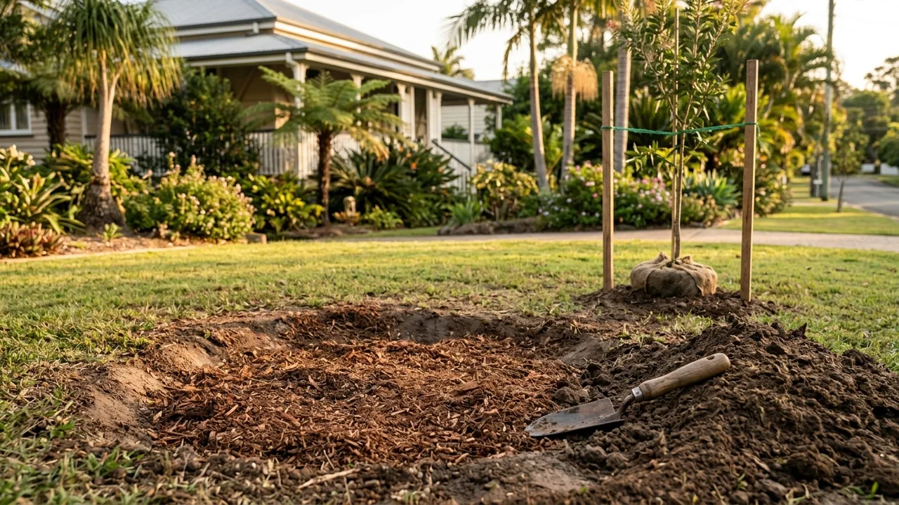 Brisbane stump grinding context shot for "Can You Plant a New Tree Where You Grind Out an Old Stump?"