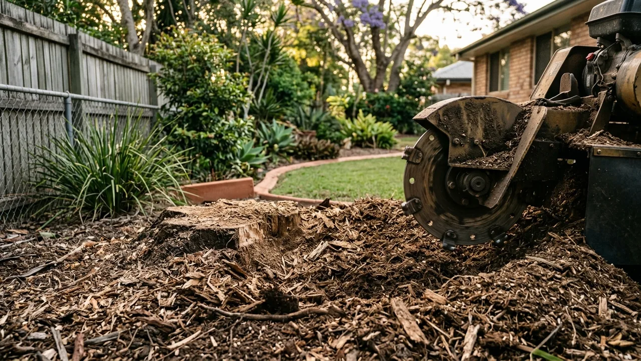 Brisbane stump grinding detail relevant to "Stump Grinding and Full Stump Removal Are Not the Same Thing"