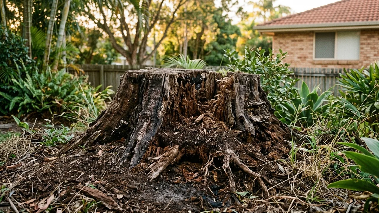 Brisbane stump grinding detail relevant to "Do Old Tree Stumps Actually Attract Termites in Brisbane?"