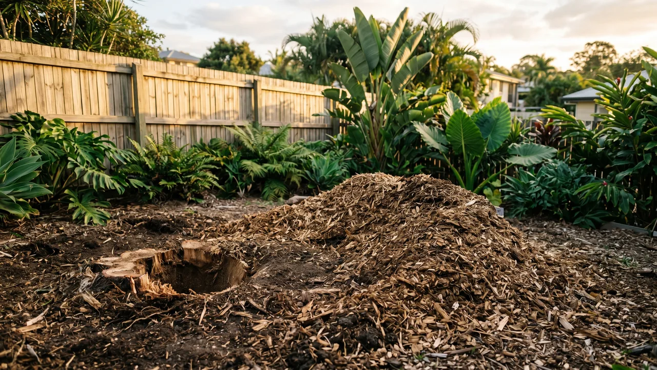 What Can You Do With the Mulch Left Behind After Stump Grinding? in Chelmer