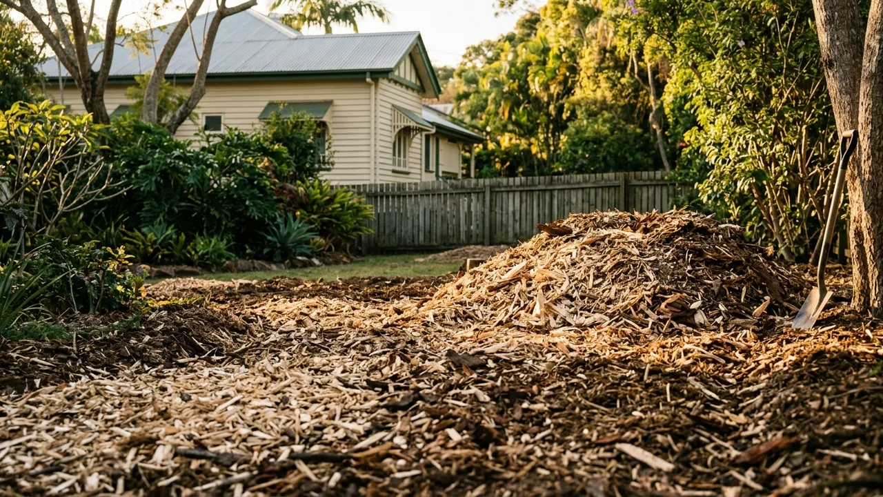 Brisbane stump grinding context shot for "What Should You Do With the Wood Chips After Stump Grinding?"
