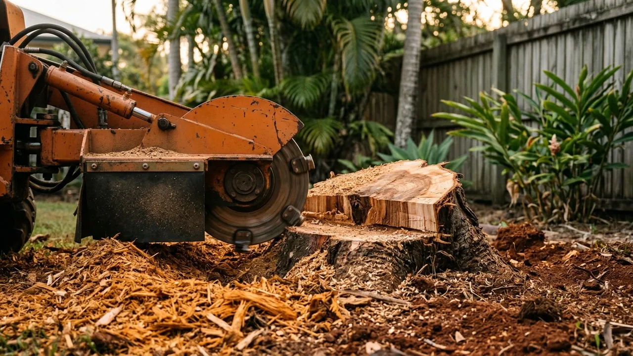Brisbane stump grinding detail relevant to "When Should You Grind a Stump After a Tree Comes Down?"